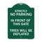 Signmission Strictly No Parking in Front of This Gate Tires Deflated Heavy-Gauge Alum, 18" x 24", GW-1824-22833 A-DES-GW-1824-22833 - alternate 1